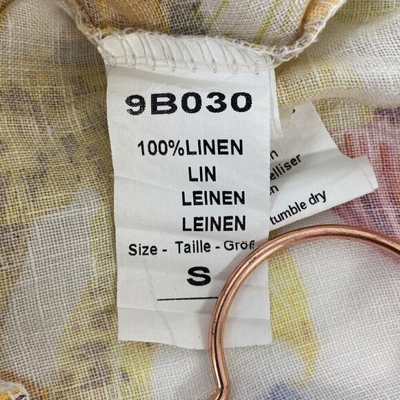 Floral Linen Oversized Top Lagenlook Beachy - Picture 9 of 10